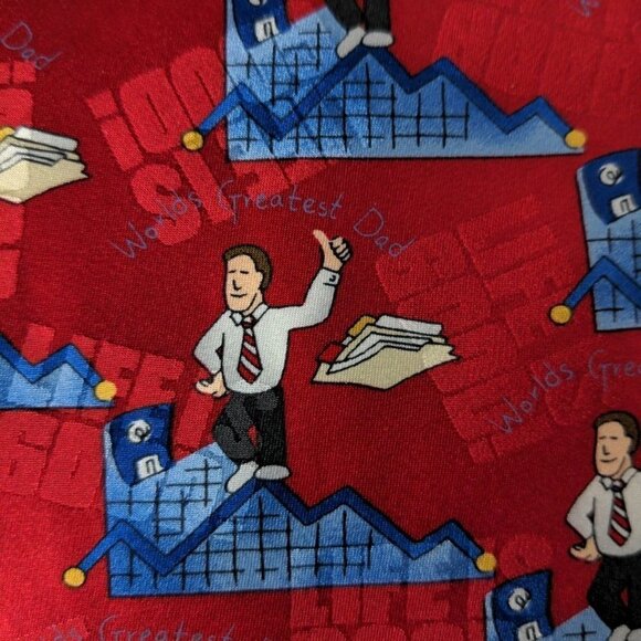 Vicky Davis World's Greatest Dad Silk Necktie - Picture 2 of 7